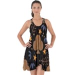Seamless Pattern Repeat Repetition Show Some Back Chiffon Dress