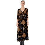Seamless Pattern Repeat Repetition Button Up Boho Maxi Dress