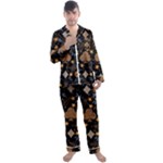 Seamless Pattern Repeat Repetition Men s Long Sleeve Satin Pajamas Set