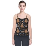 Seamless Pattern Repeat Repetition Velvet Spaghetti Strap Top
