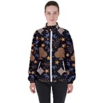 Seamless Pattern Repeat Repetition Women s High Neck Windbreaker