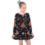 Seamless Pattern Repeat Repetition Kids  Long Sleeve Dress