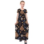 Seamless Pattern Repeat Repetition Kids  Short Sleeve Maxi Dress