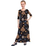 Seamless Pattern Repeat Repetition Kids  Quarter Sleeve Maxi Dress