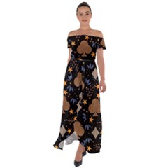 Off Shoulder Open Front Chiffon Dress 