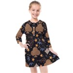 Seamless Pattern Repeat Repetition Kids  Quarter Sleeve Shirt Dress