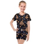 Seamless Pattern Repeat Repetition Kids  Mesh T-Shirt and Shorts Set
