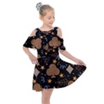 Seamless Pattern Repeat Repetition Kids  Shoulder Cutout Chiffon Dress