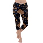 Seamless Pattern Repeat Repetition Lightweight Velour Capri Yoga Leggings