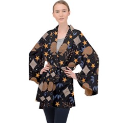 Long Sleeve Velvet Kimono  