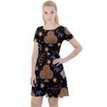 Seamless Pattern Repeat Repetition Cap Sleeve Velour Dress 