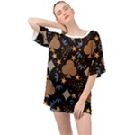 Seamless Pattern Repeat Repetition Oversized Chiffon Top