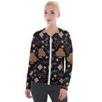 Seamless Pattern Repeat Repetition Velvet Zip Up Jacket
