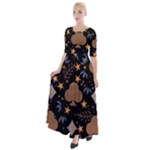 Seamless Pattern Repeat Repetition Half Sleeves Maxi Dress