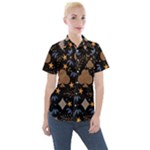 Seamless Pattern Repeat Repetition Women s Short Sleeve Pocket Shirt