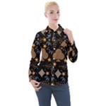 Seamless Pattern Repeat Repetition Women s Long Sleeve Pocket Shirt