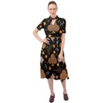 Seamless Pattern Repeat Repetition Keyhole Neckline Chiffon Dress