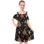 Seamless Pattern Repeat Repetition Kids  Cut Out Shoulders Chiffon Dress