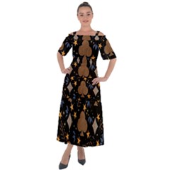 Shoulder Straps Boho Maxi Dress  