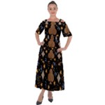 Seamless Pattern Repeat Repetition Shoulder Straps Boho Maxi Dress 