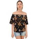 Seamless Pattern Repeat Repetition Off Shoulder Short Sleeve Top