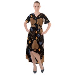 Front Wrap High Low Dress 
