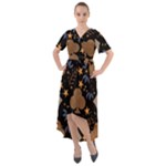 Seamless Pattern Repeat Repetition Front Wrap High Low Dress