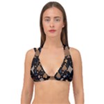 Seamless Pattern Repeat Repetition Double Strap Halter Bikini Top