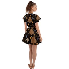 Flutter Sleeve Wrap Dress 