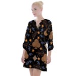 Seamless Pattern Repeat Repetition Open Neck Shift Dress