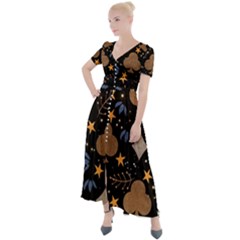 Button Up Short Sleeve Maxi Dress 