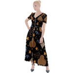Seamless Pattern Repeat Repetition Button Up Short Sleeve Maxi Dress