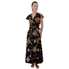 Flutter Sleeve Maxi Dress 
