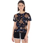 Seamless Pattern Repeat Repetition Open Back Sport T-Shirt