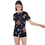 Seamless Pattern Repeat Repetition Asymmetrical Short Sleeve Sports T-Shirt