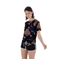 Asymmetrical Short Sleeve Sports T-Shirt 