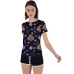 Seamless Pattern Repeat Repetition Back Circle Cutout Sports T-Shirt