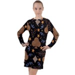 Seamless Pattern Repeat Repetition Long Sleeve Hoodie Dress