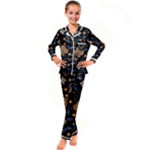 Seamless Pattern Repeat Repetition Kids  Satin Long Sleeve Pajamas Set