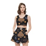 Seamless Pattern Repeat Repetition Women s Crop Top Pleated Skater Rave Skirt