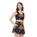 Women s Crop Top Pleated Skater Rave Skirt 