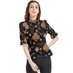 Seamless Pattern Repeat Repetition Frill Neck Blouse
