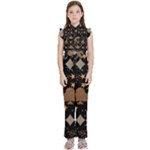 Seamless Pattern Repeat Repetition Kids  Sleeveless Ruffle Edge Band Collar Chiffon One Piece