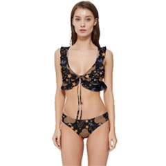 Low Cut Ruffle Edge Bikini Set 