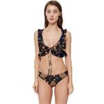 Seamless Pattern Repeat Repetition Low Cut Ruffle Edge Bikini Set