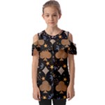 Seamless Pattern Repeat Repetition Fold Over Open Sleeve Top