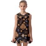 Seamless Pattern Repeat Repetition Kids  Pilgrim Collar Ruffle Hem Dress
