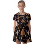 Seamless Pattern Repeat Repetition Kids  Short Sleeve Pinafore Style Dress