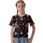 Seamless Pattern Repeat Repetition Kids  Cuff Sleeve Scrunch Bottom T-Shirt