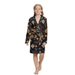 Seamless Pattern Repeat Repetition Kids  Long Sleeve Velvet Lounge Robe